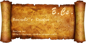 Becsár Csaba névjegykártya